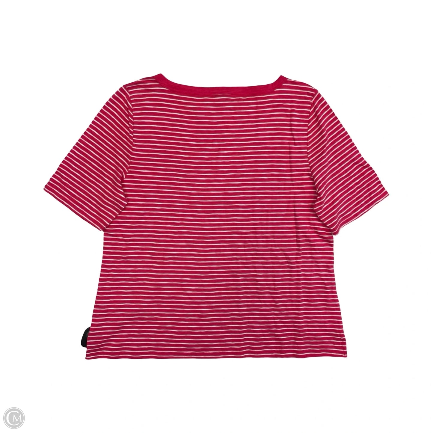 Top Short Sleeve By Talbots In Pink & White, Size: Xlp