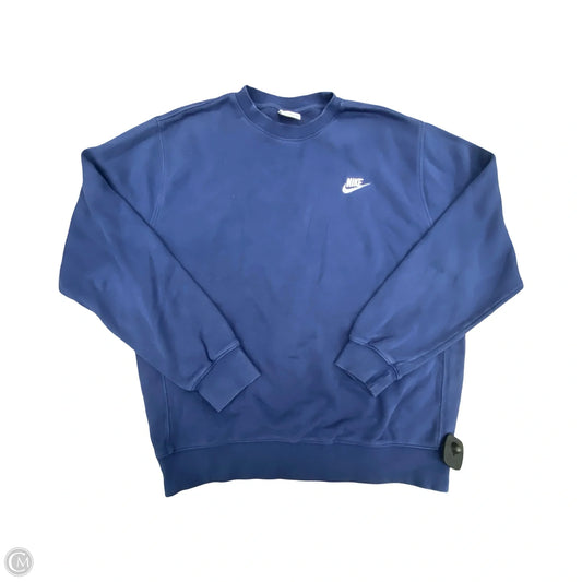 Athletic Sweatshirt Crewneck By Nike In Blue, Size: M