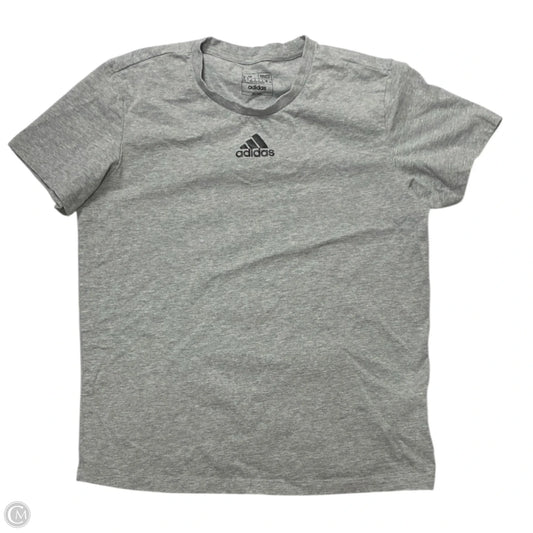 Top Short Sleeve By Adidas In Grey, Size: M