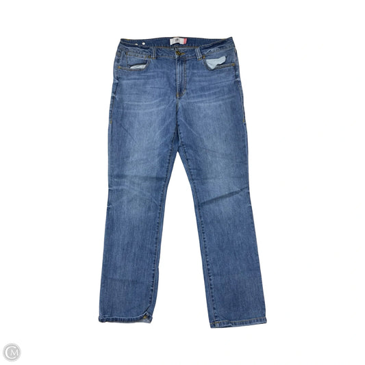 Jeans Straight By Cabi In Blue Denim, Size: 14