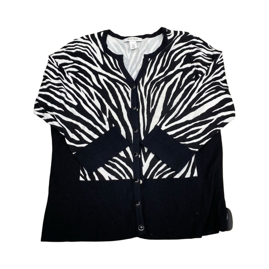 Sweater Cardigan By White House Black Market In Black & White, Size:L