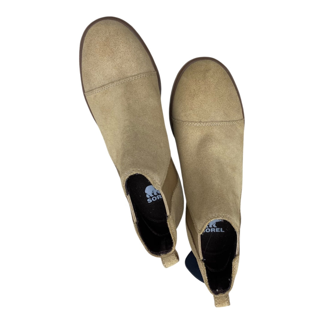 Boots Ankle Heels By Sorel In Beige, Size:7