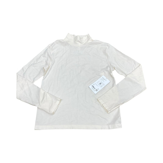 Athletic Top Ls Collar By Athleta In Cream, Size:L