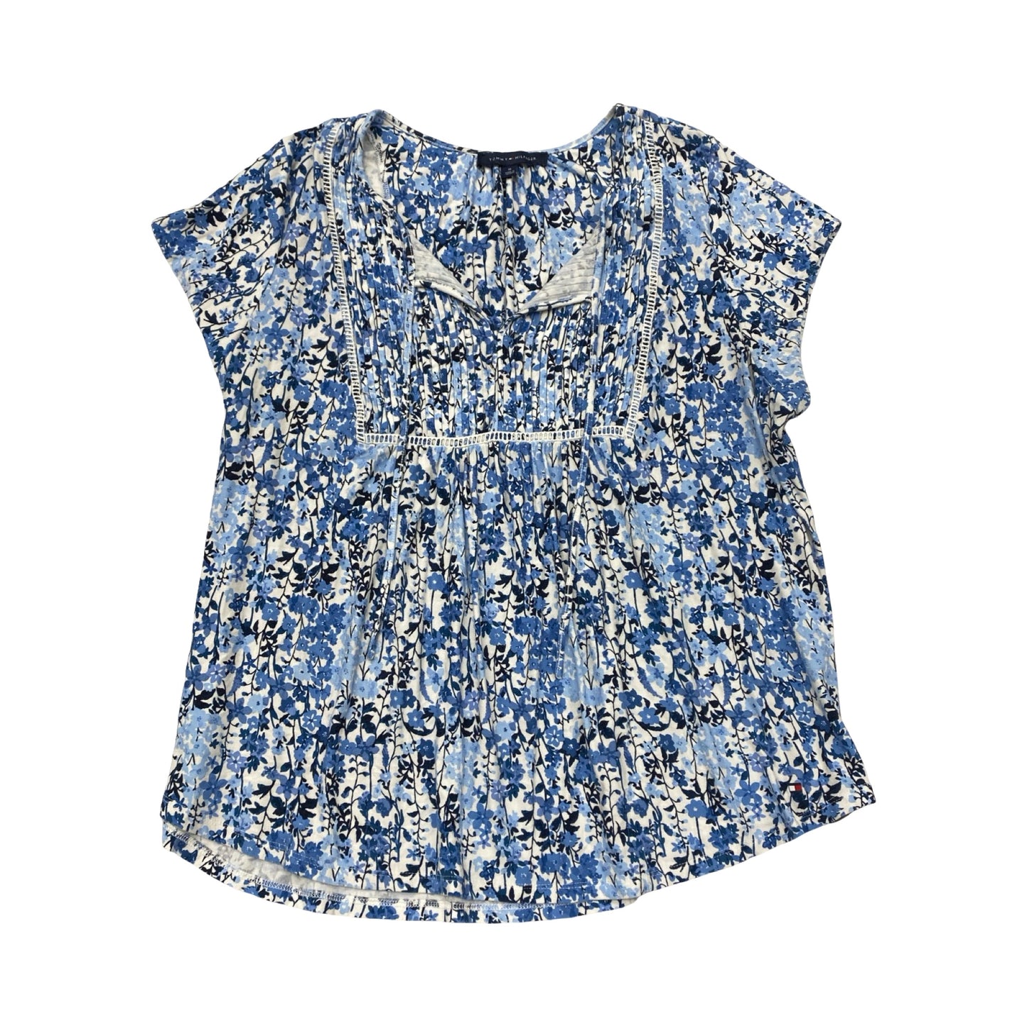 Top Ss By Tommy Hilfiger In Blue & White, Size:1X