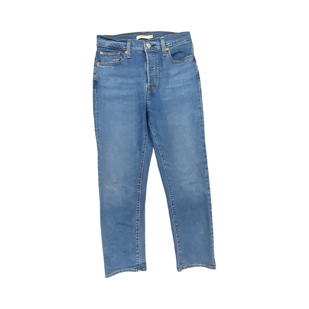 Jeans Straight By Levis In Blue Denim, Size:10