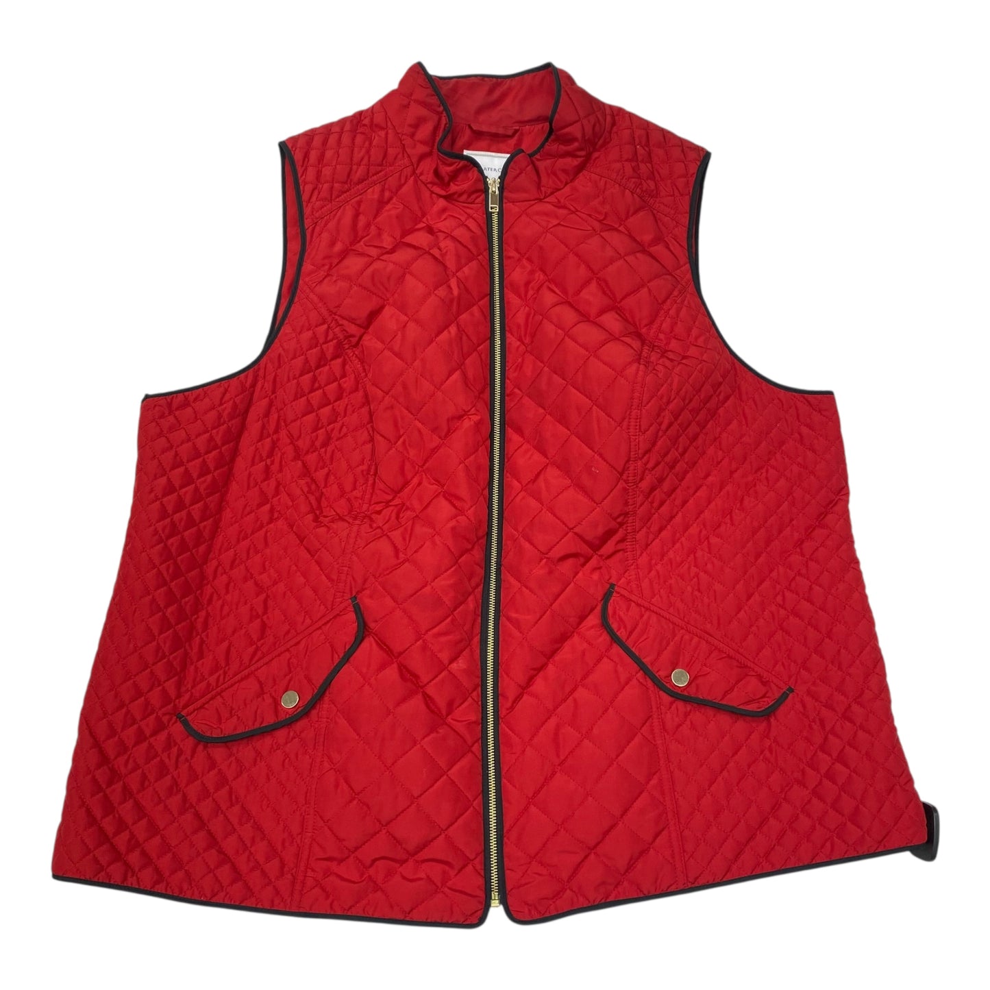 Vest Puffer & Quilted By Charter Club In Red, Size:3X