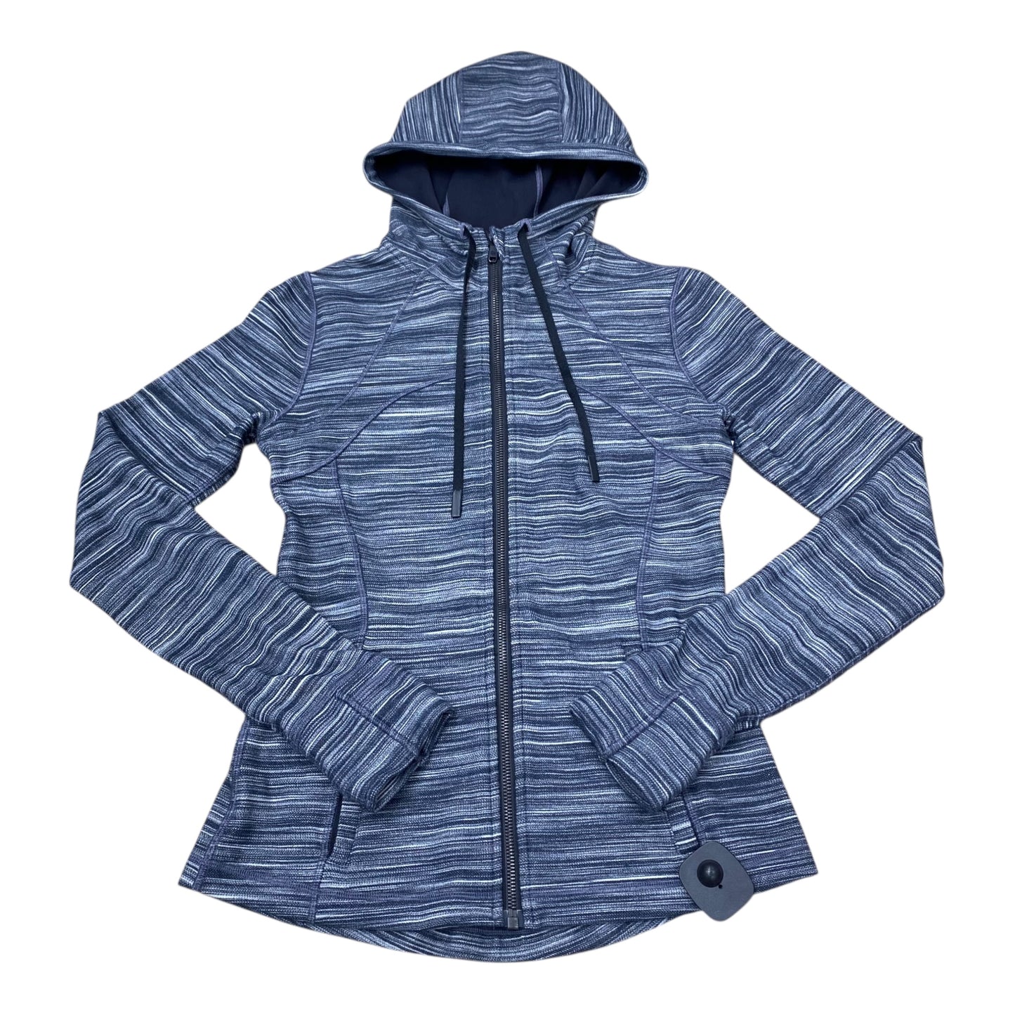 Athletic Jacket By Lululemon In Grey & White, Size:8