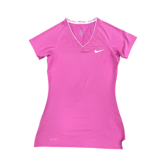 Athletic Top Ss By Nike In Pink, Size:S