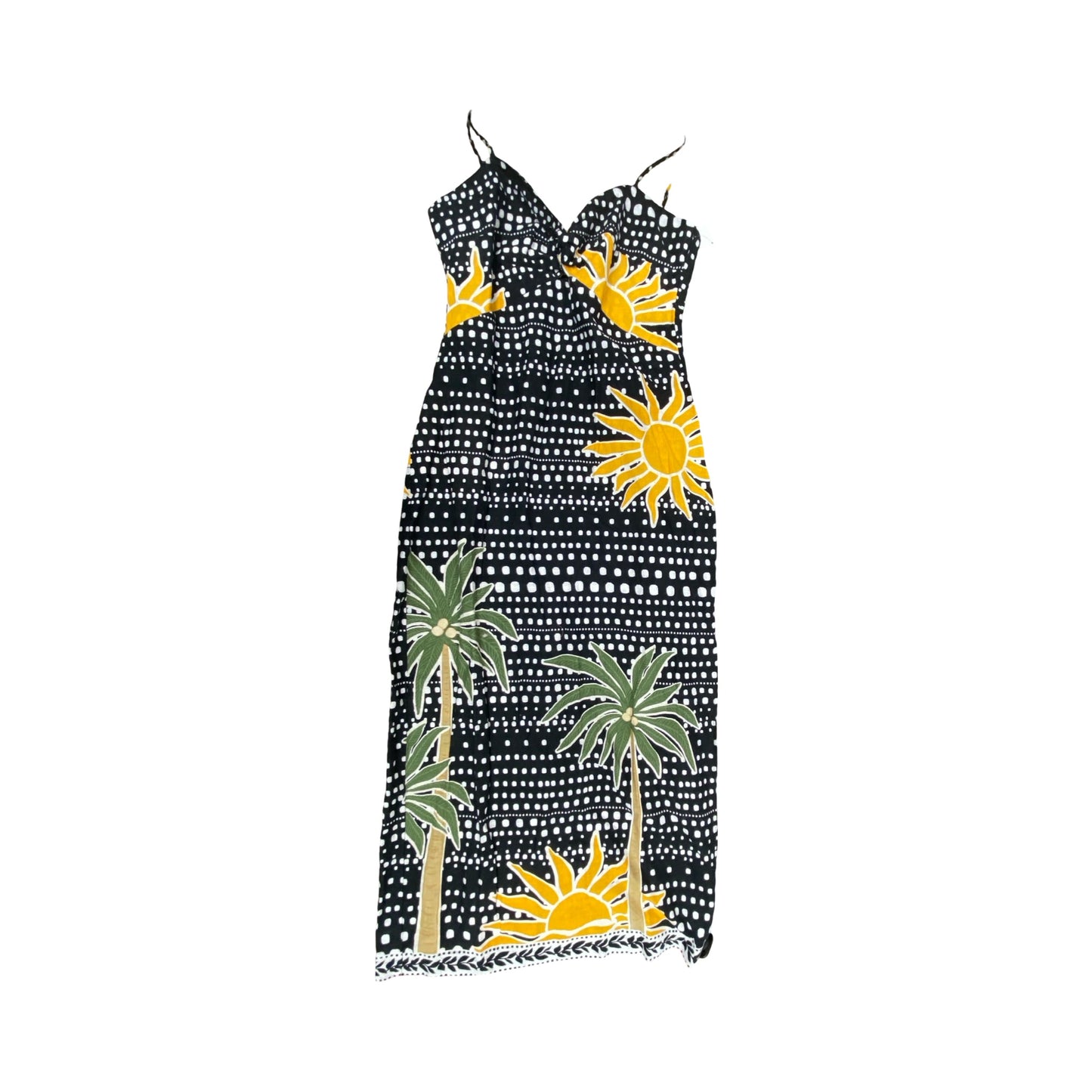 Dress Casual Midi By Loft In Black & Yellow, Size:6
