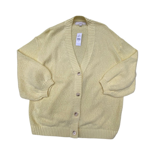 Sweater Cardigan By Loft In Yellow, Size:Xl