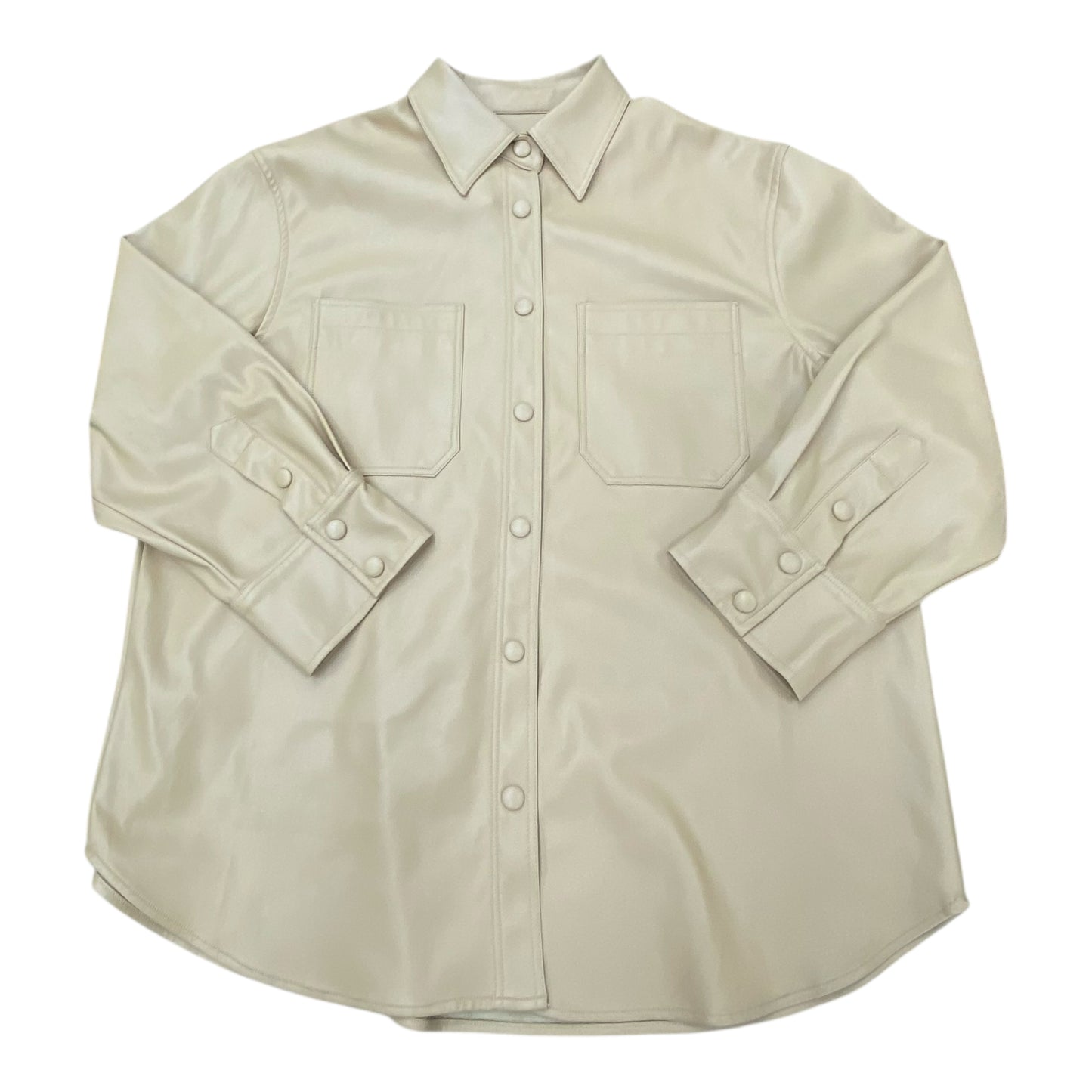 Jacket Shirt By Frankie Shop In Tan, Size:M
