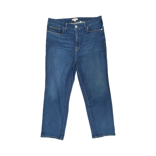 Jeans Straight By Good American In Blue Denim, Size:18