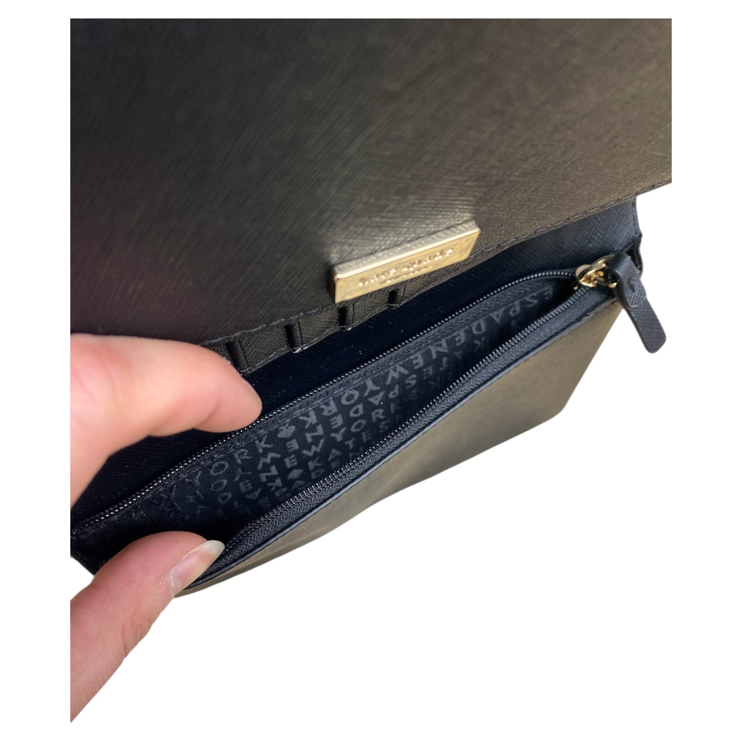 Handbag Designer By Kate Spade In Black & Cream, Size:Small