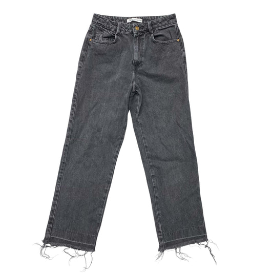 Jeans Wide Leg By Zara In Black Denim, Size:6
