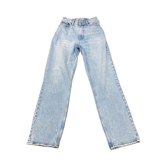 Jeans Straight By Abercrombie And Fitch In Blue Denim, Size:4