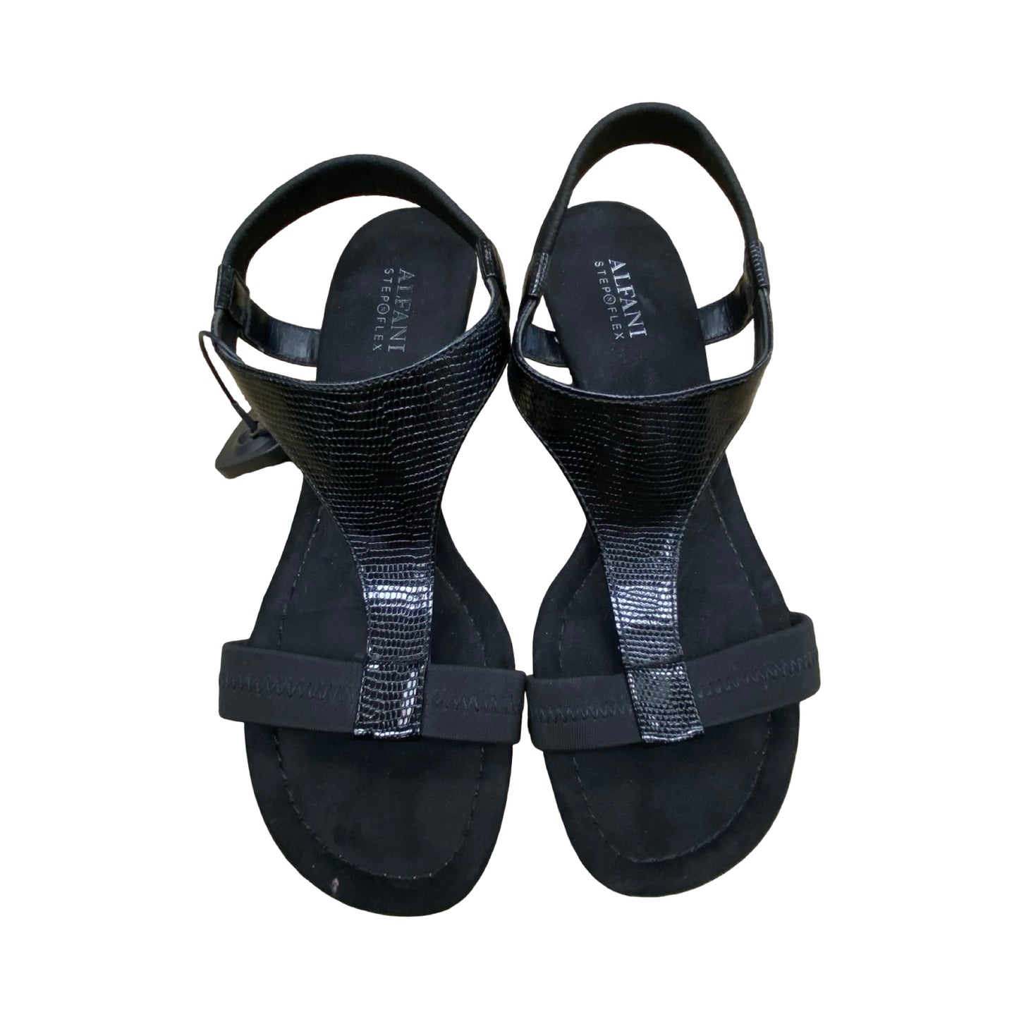 Sandals Heels Wedge By Alfani In Black, Size:8.5