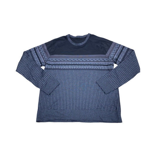 Athletic Top Ls Collar By Lululemon In Black & Grey, Size:M