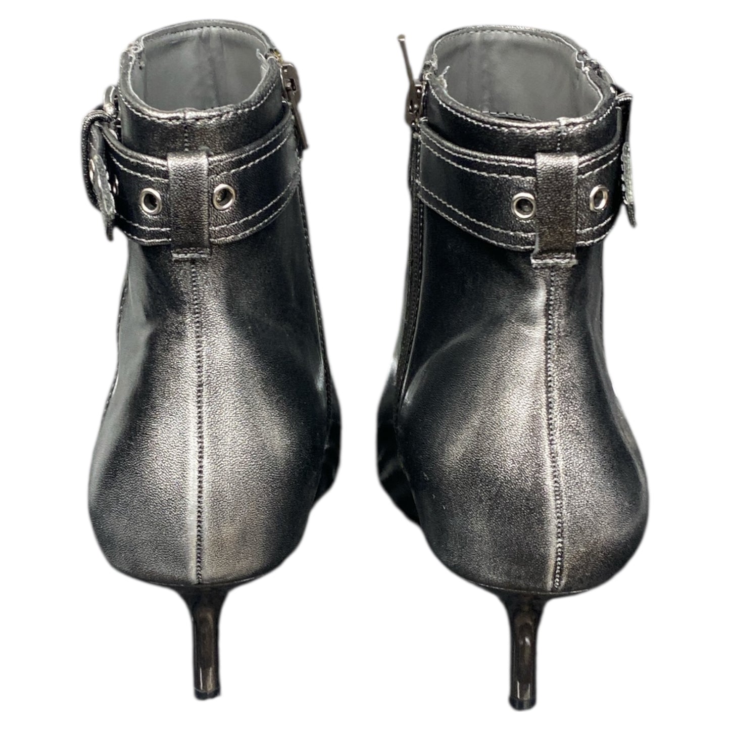 Boots Ankle Heels By Aldo In Silver, Size:8.5