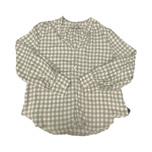 Top Ls By Loft In Checkered Pattern, Size:L