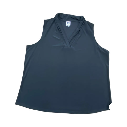 Top Sleeveless By Anne Klein In Black, Size:2X