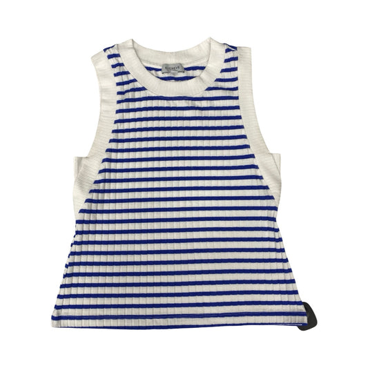 Top Sleeveless By Evereve In Blue & White, Size:M