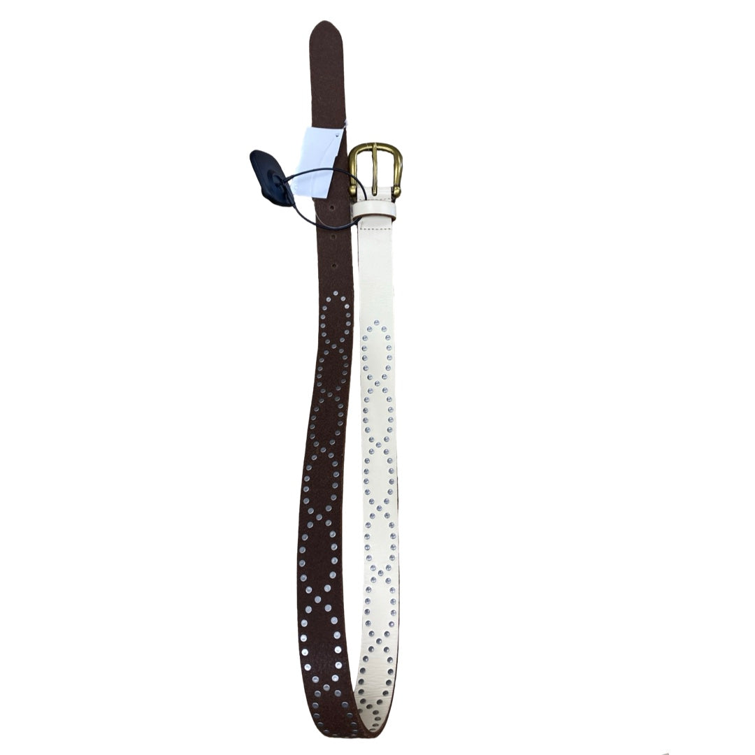 Belt By Lucky Brand In Cream & Silver