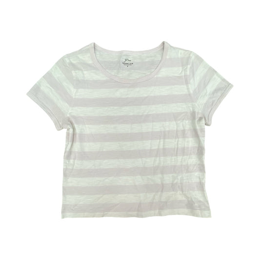 Top Ss By J. Crew In Pink & White, Size:S