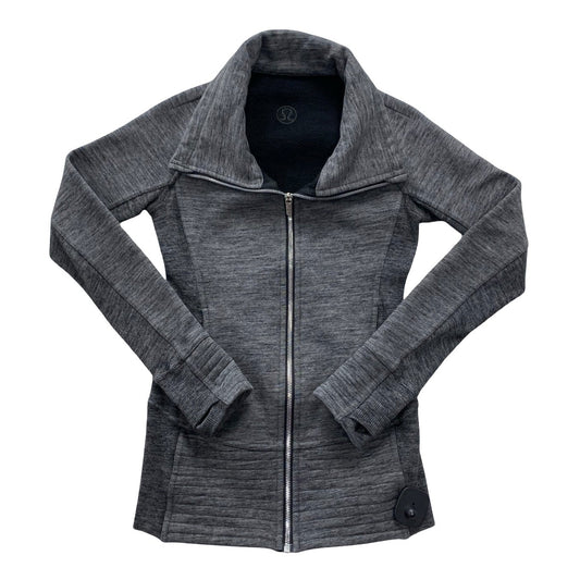 Athletic Jacket By Lululemon In Grey, Size:2