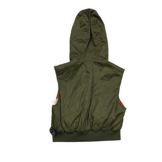 Vest Puffer & Quilted By Zara In Green & Orange, Size:M