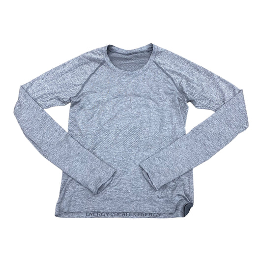 Athletic Top Ls Crewneck By Lululemon In Grey, Size:6