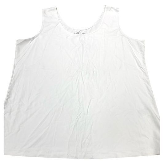 Top Sleeveless Basic By Chicos In White, Size:Xl