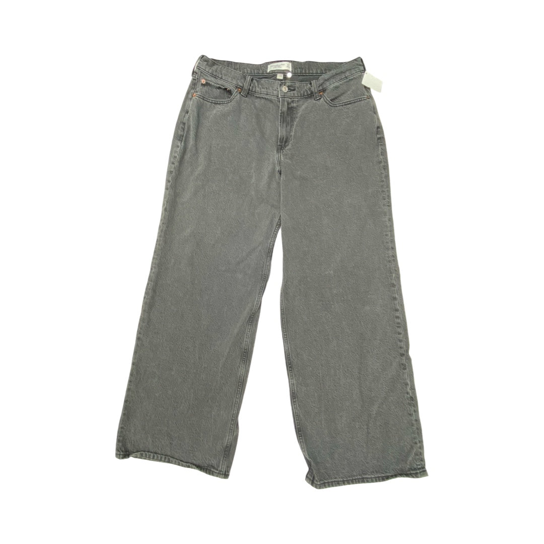 Jeans Wide Leg By Abercrombie And Fitch In Black, Size:12