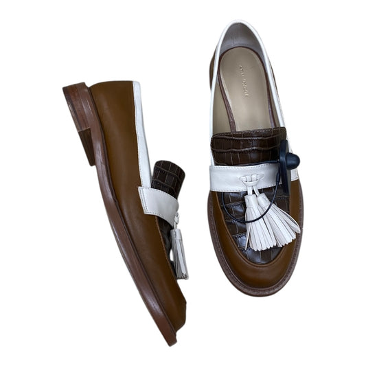 Shoes Heels Block By Ann Taylor In Brown & Cream, Size:8.5