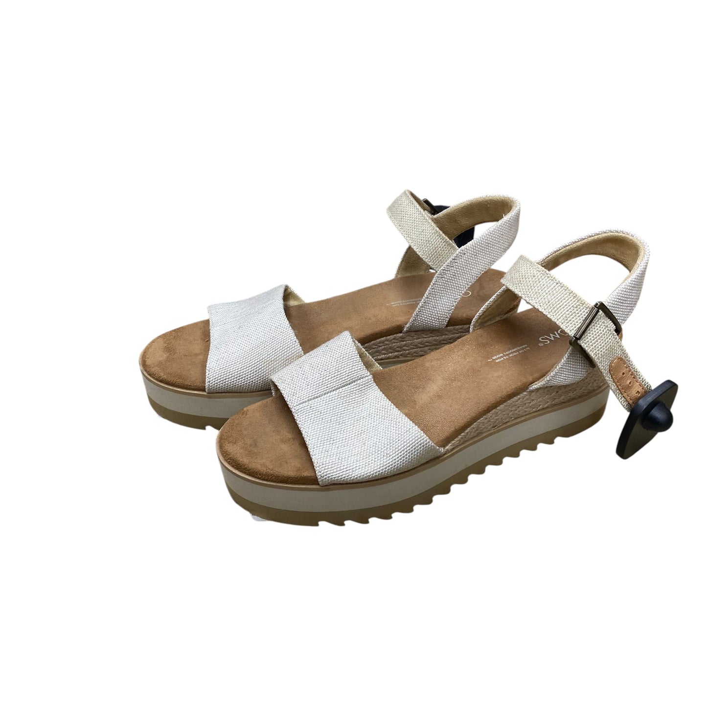 Sandals Heels Wedge By Toms In Beige, Size:8