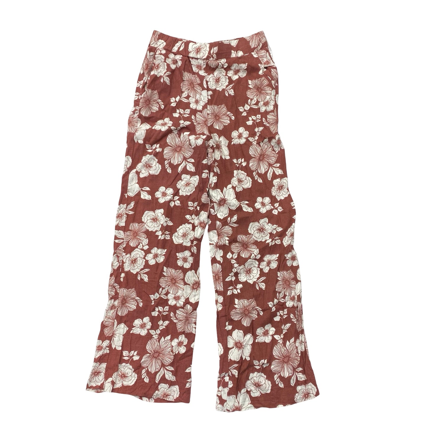 Pants Linen By Dex In Red & White, Size:M