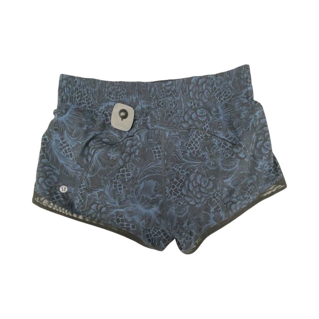 Athletic Shorts By Lululemon In Black & Blue, Size:6
