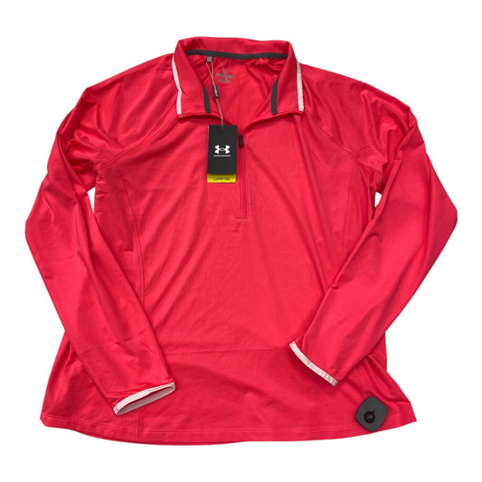 Athletic Top Ls Collar By Under Armour In Pink, Size:2X