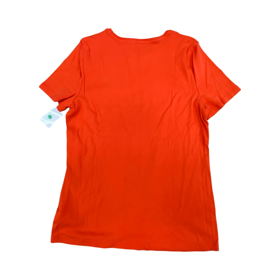 Top Ss Basic By Talbots In Orange, Size:M