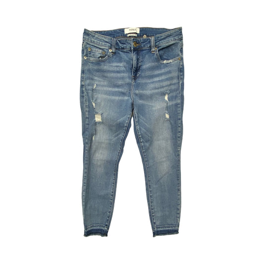 Jeans Cropped By Pistola In Blue Denim, Size:10