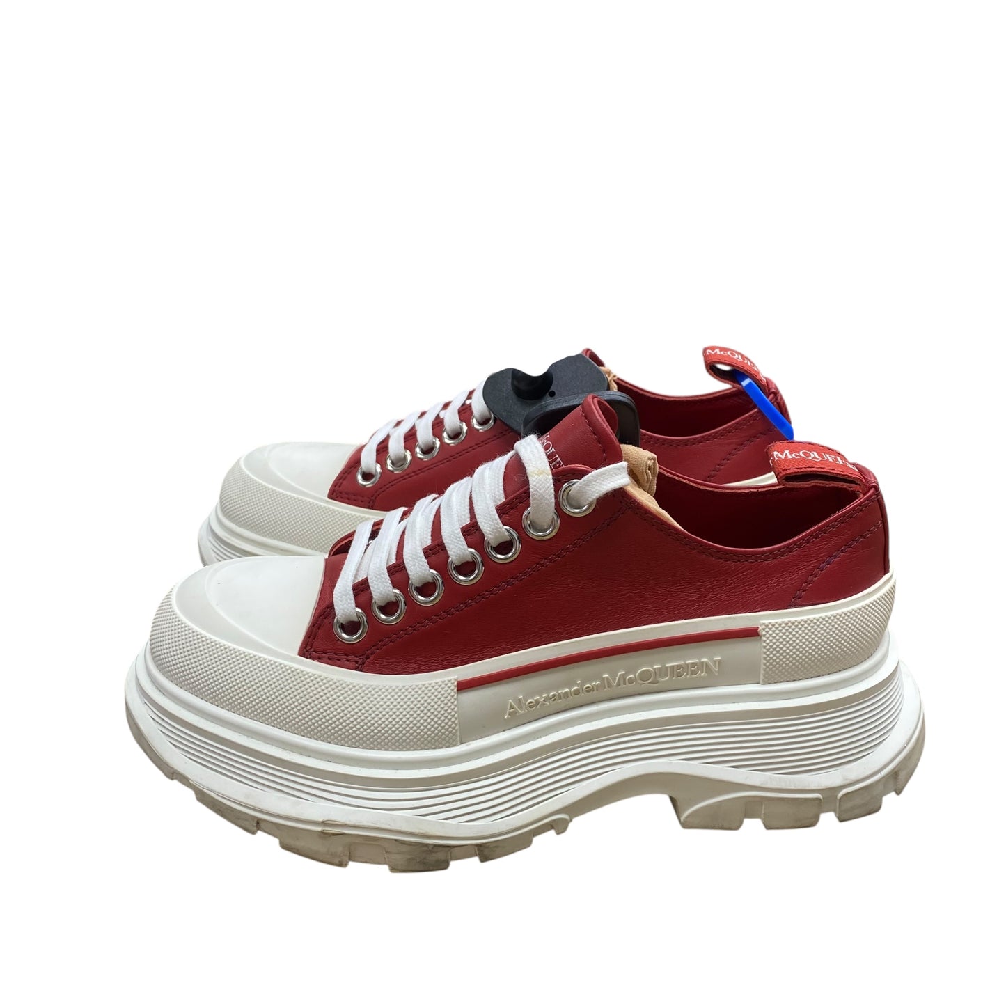 Shoes Luxury Designer By Alexander Mcqueen In Red & White, Size:5.5