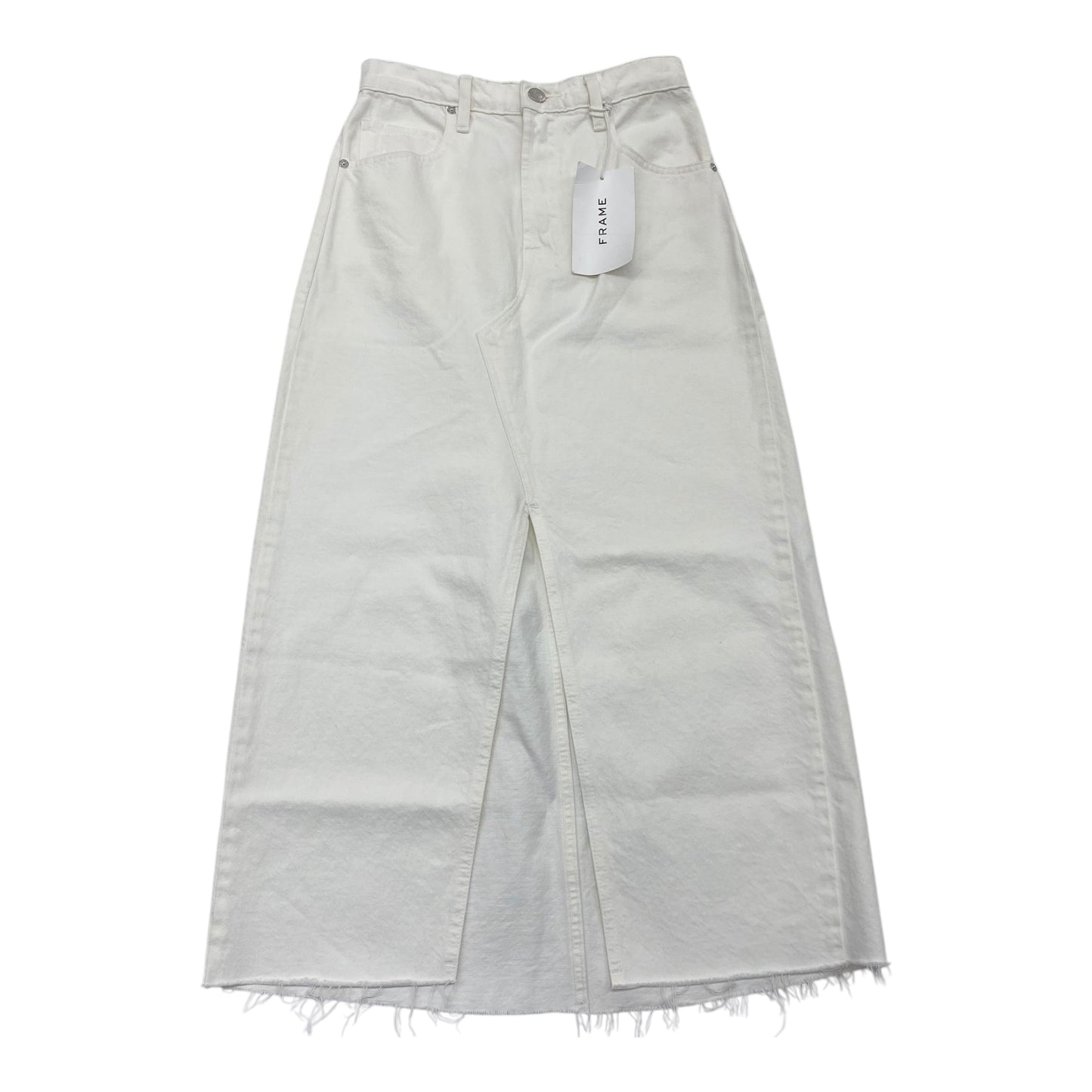 Skirt Maxi By Frame In White Denim, Size:Xs