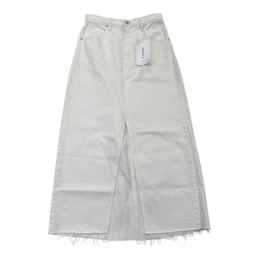 Skirt Maxi By Frame In White Denim, Size:Xs