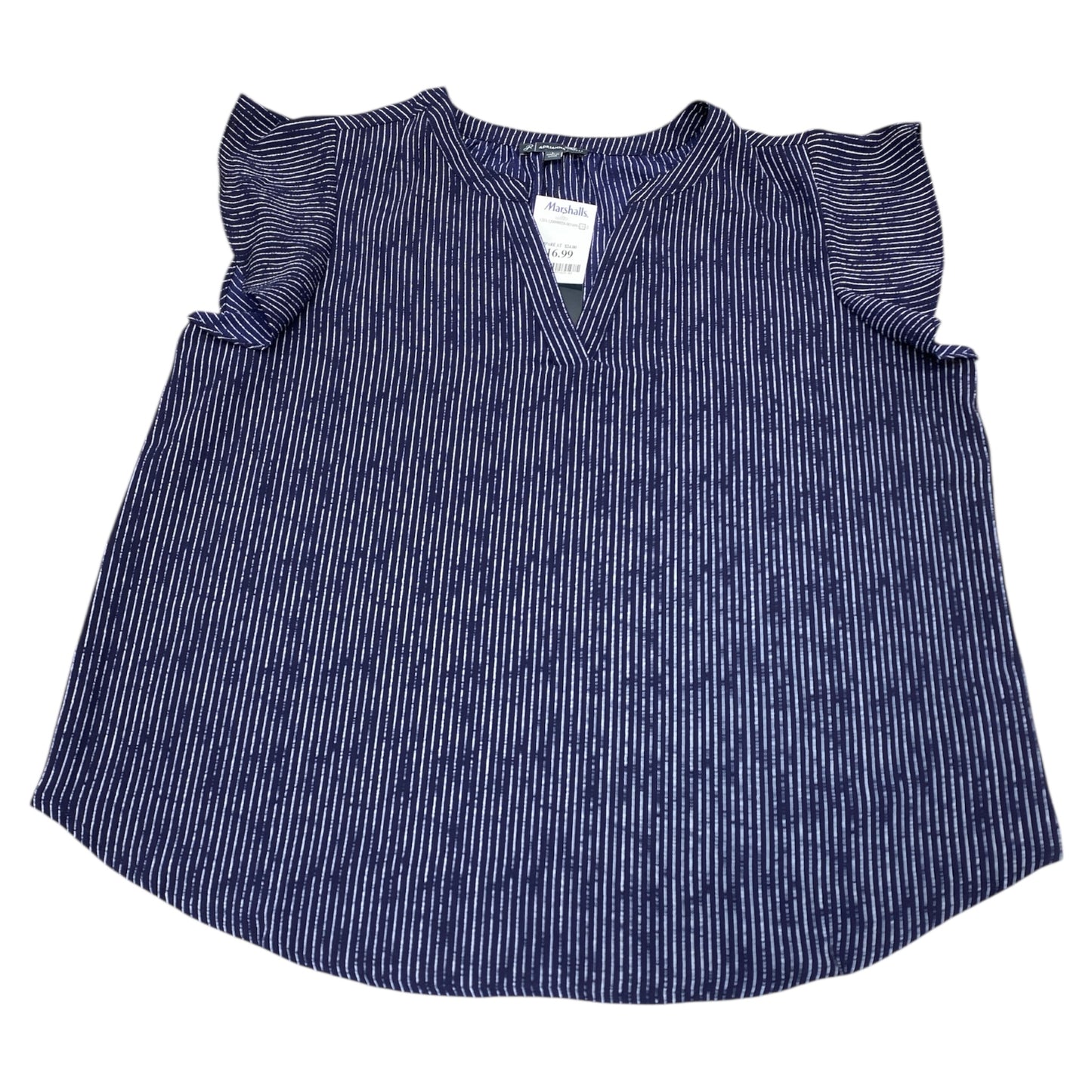 Top Ss By Adrianna Papell In Blue & White, Size:L