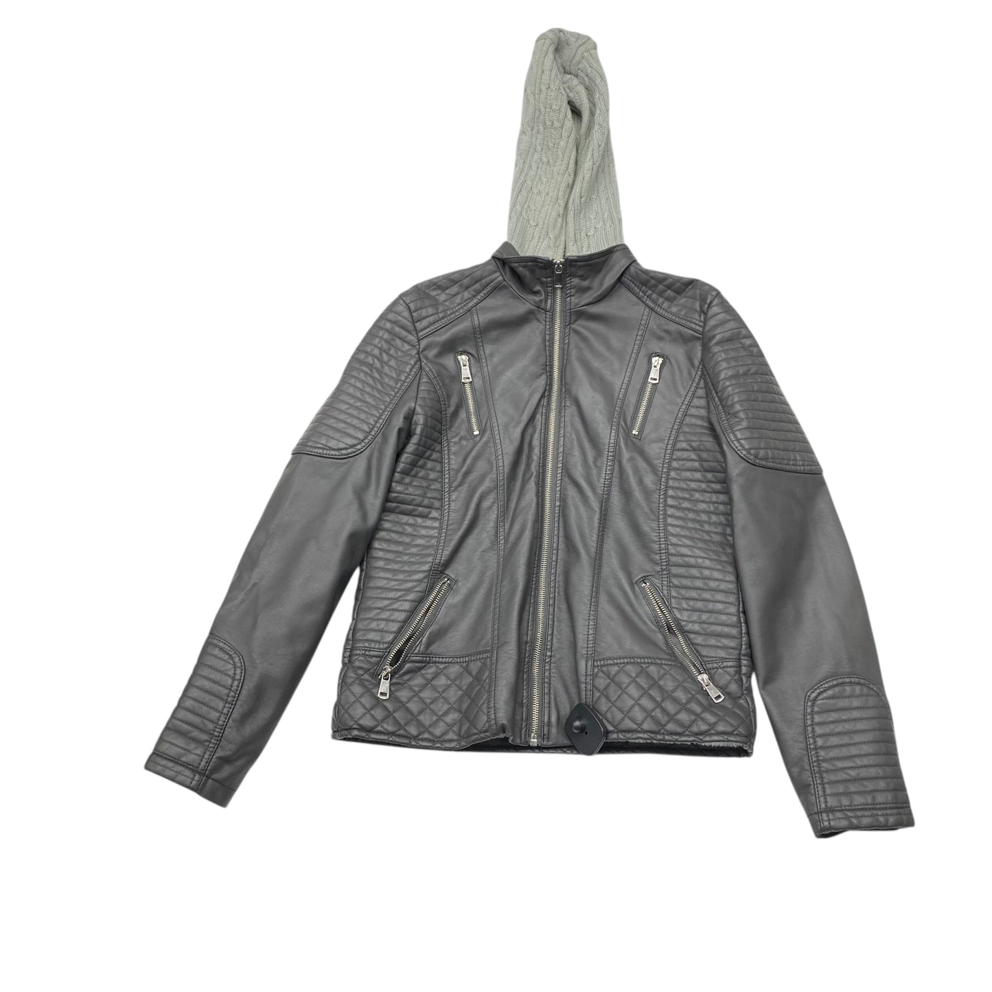 Jacket Moto By Ymi In Grey, Size:M