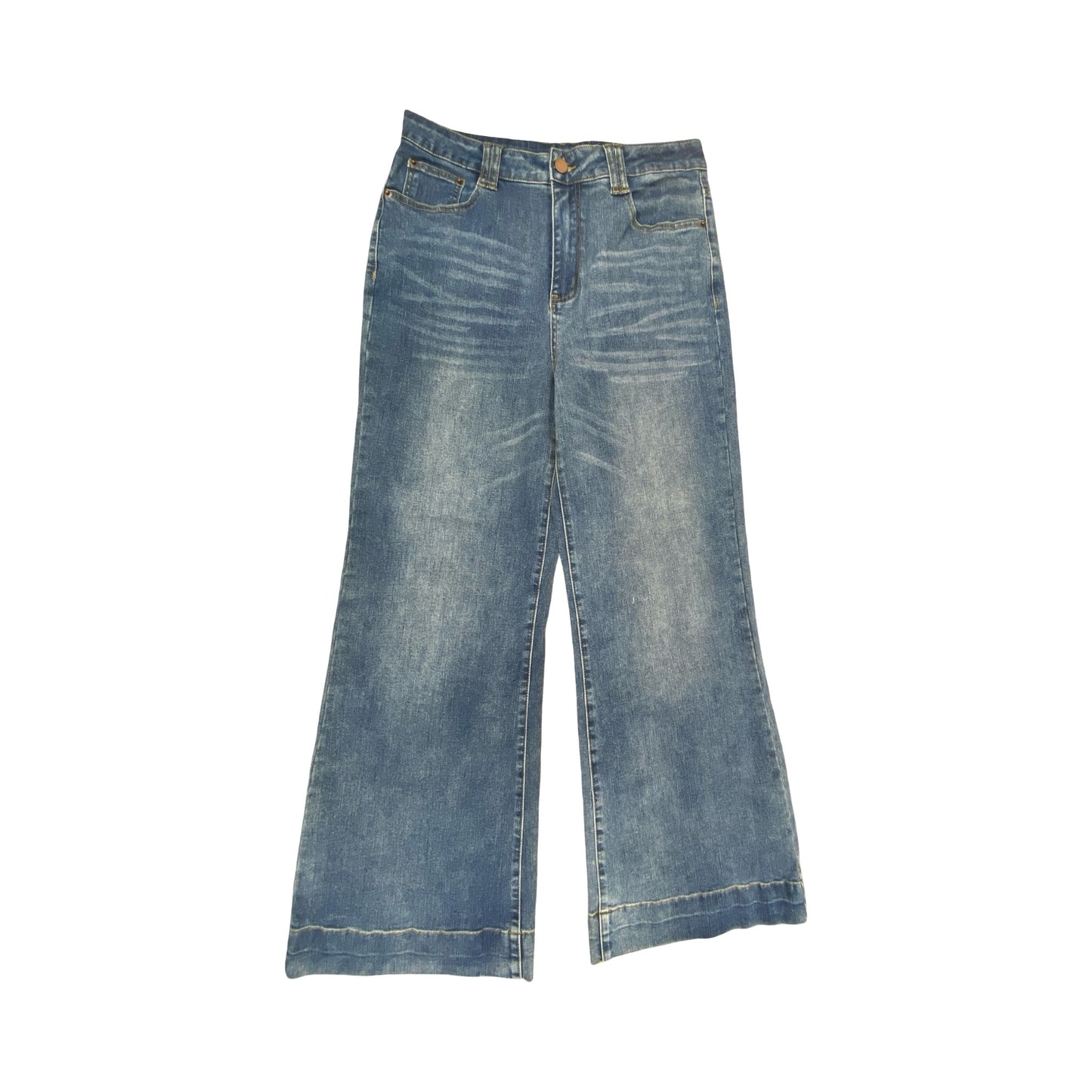 Jeans Wide Leg By Commense In Blue Denim, Size:Xl