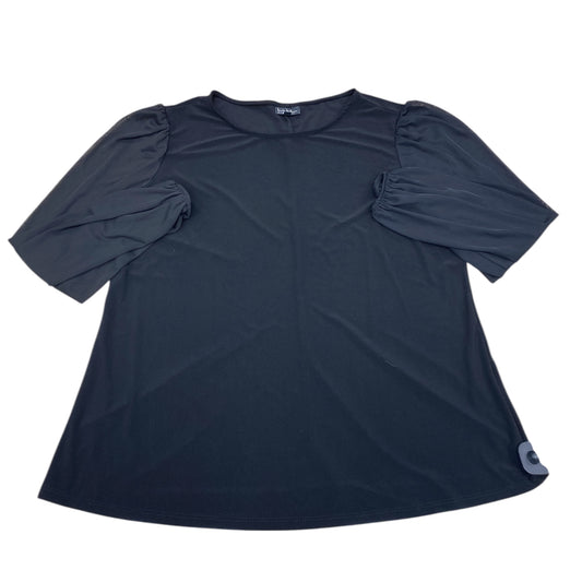 Top Ls By Nicole Miller In Black, Size:1X