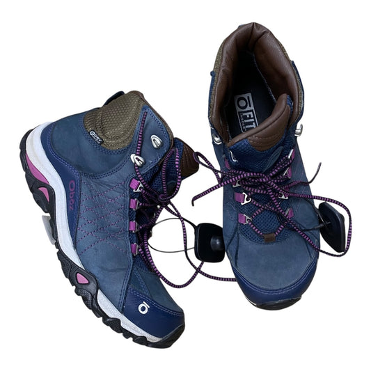 Shoes Hiking By OBOZ In Blue & Brown, Size:8