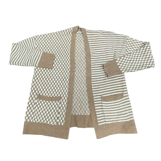Sweater Cardigan By Staccato In Brown & Cream, Size:S
