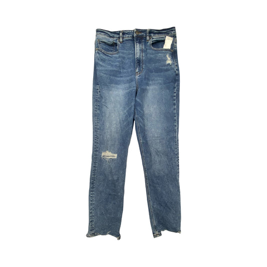 Jeans Straight By American Eagle In Blue Denim, Size:12L