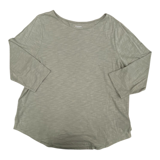 Top 3/4 Sleeve Basic By Chicos In Green, Size:Xl